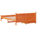 sengeramme uden madras 140x200 cm massivt fyr gyldenbrun