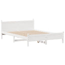sengeramme uden madras 120x200 cm massivt fyrretræ hvid
