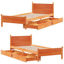 sengeramme uden madras 100x200 cm massivt fyrretræ gyldenbrun