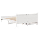 sengeramme uden madras 140x190 cm massivt fyrretræ hvid