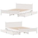 sengeramme uden madras 140x190 cm massivt fyrretræ hvid