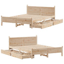 sengeramme uden madras 135x190 cm massivt fyrretræ hvid