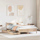 sengeramme uden madras 135x190 cm massivt fyrretræ hvid