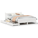 sengeramme uden madras 135x190 cm massivt fyrretræ hvid