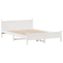 sengeramme uden madras 135x190 cm massivt fyrretræ hvid