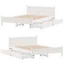 sengeramme uden madras 135x190 cm massivt fyrretræ hvid