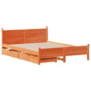 sengeramme uden madras 120x190 cm massivt fyrretræ gyldenbrun