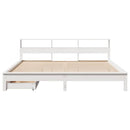 seng med reol uden madras 200x200 cm massivt fyrretræ hvid