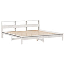 seng med reol uden madras 200x200 cm massivt fyrretræ hvid