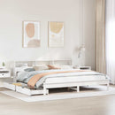 seng med reol uden madras 200x200 cm massivt fyrretræ hvid