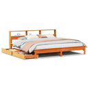 seng med reol uden madras 200x200cm massivt fyrretræ gyldenbrun