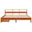 seng med reol uden madras 200x200cm massivt fyrretræ gyldenbrun