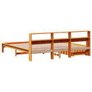 seng med reol uden madras 200x200cm massivt fyrretræ gyldenbrun
