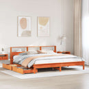 seng med reol uden madras 200x200cm massivt fyrretræ gyldenbrun