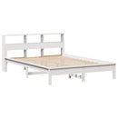 seng med reol uden madras 150x200 cm massivt fyrretræ hvid