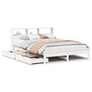 seng med reol uden madras 140x190 cm massivt fyrretræ hvid