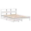 seng med reol uden madras 140x190 cm massivt fyrretræ hvid