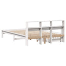 seng med reol uden madras 140x190 cm massivt fyrretræ hvid