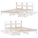 seng med reol uden madras 140x190 cm massivt fyrretræ hvid