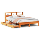 seng med reol uden madras 140x190cm massivt fyrretræ gyldenbrun