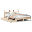 seng med reol uden madras 135x190 cm massivt fyrretræ