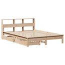 seng med reol uden madras 135x190 cm massivt fyrretræ