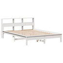 seng med reol uden madras 135x190 cm massivt fyrretræ hvid
