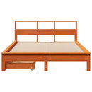 seng med reol uden madras 135x190cm massivt fyrretræ gyldenbrun