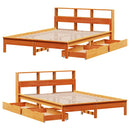 seng med reol uden madras 120x190cm massivt fyrretræ gyldenbrun