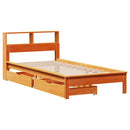 seng med reol uden madras 90x190 cm massivt fyrretræ gyldenbrun