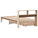 seng med reol uden madras 75x190 cm massivt fyrretræ