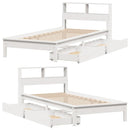 seng med reol uden madras 75x190 cm massivt fyrretræ hvid