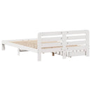 sengeramme uden madras 150x200 cm massivt fyrretræ hvid