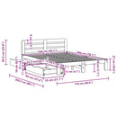 sengeramme uden madras 150x200 cm massivt fyrretræ hvid