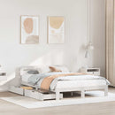 sengeramme uden madras 150x200 cm massivt fyrretræ hvid
