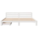 sengeramme uden madras 200x200 cm massivt fyrretræ hvid