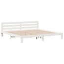 sengeramme uden madras 200x200 cm massivt fyrretræ hvid