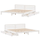sengeramme uden madras 200x200 cm massivt fyrretræ hvid