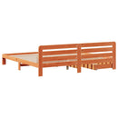 sengeramme uden madras 200x200 cm massivt fyrretræ gyldenbrun