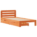sengeramme uden madras 90x190 cm massivt fyrretræ gyldenbrun