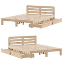 sengeramme uden madras 135x190 cm massivt fyrretræ hvid