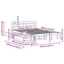 sengeramme uden madras 135x190 cm massivt fyrretræ hvid