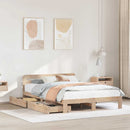 sengeramme uden madras 135x190 cm massivt fyrretræ hvid