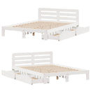 sengeramme uden madras 135x190 cm massivt fyrretræ hvid