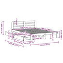 sengeramme uden madras 135x190 cm massivt fyrretræ hvid