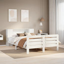 sengeramme uden madras 140x200 cm massivt fyrretræ hvid