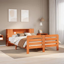 sengeramme uden madras 140x200 cm massivt fyr gyldenbrun