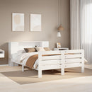 sengeramme uden madras 150x200 cm massivt fyrretræ hvid