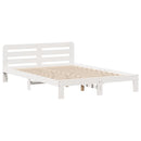 sengeramme uden madras 135x190 cm massivt fyrretræ hvid