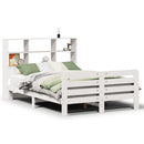sengeramme uden madras 160x200 cm massivt fyrretræ hvid